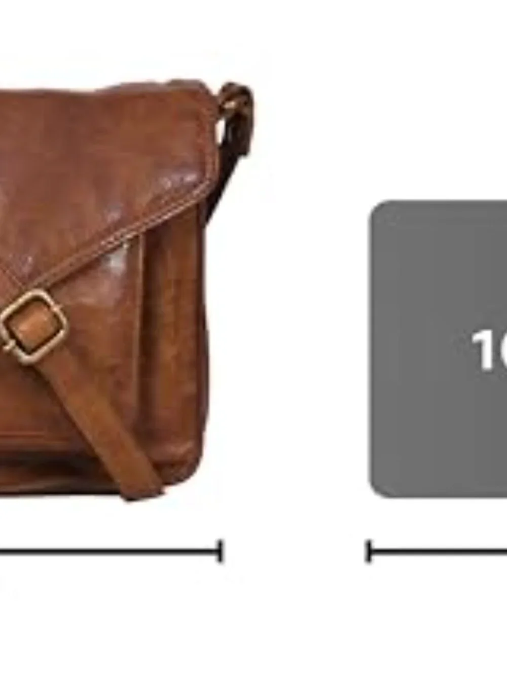 Genuine Leather Crossbody Handbag with Adjustable Strap and Overflap Snap